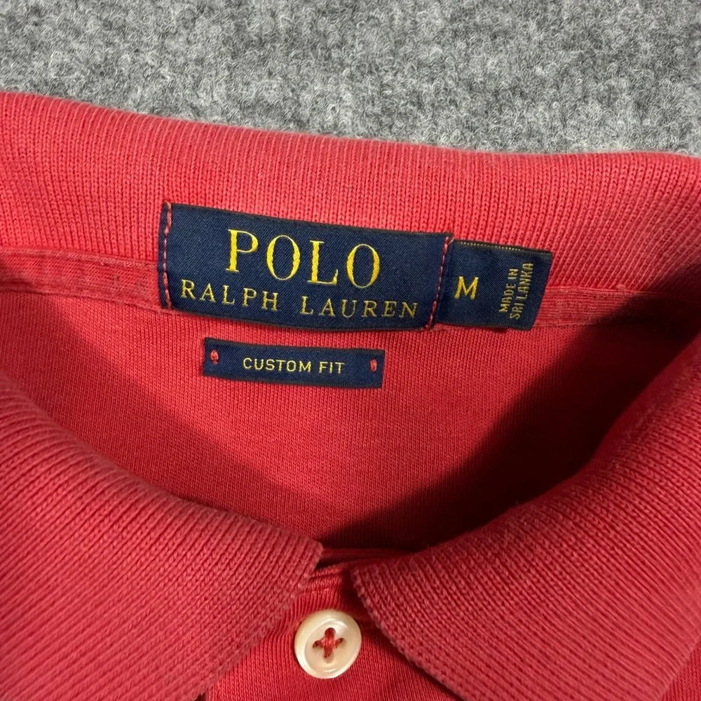 Polo Ralph Lauren Custom Fit Polo Shirt Mens M Red Cotton GUC
